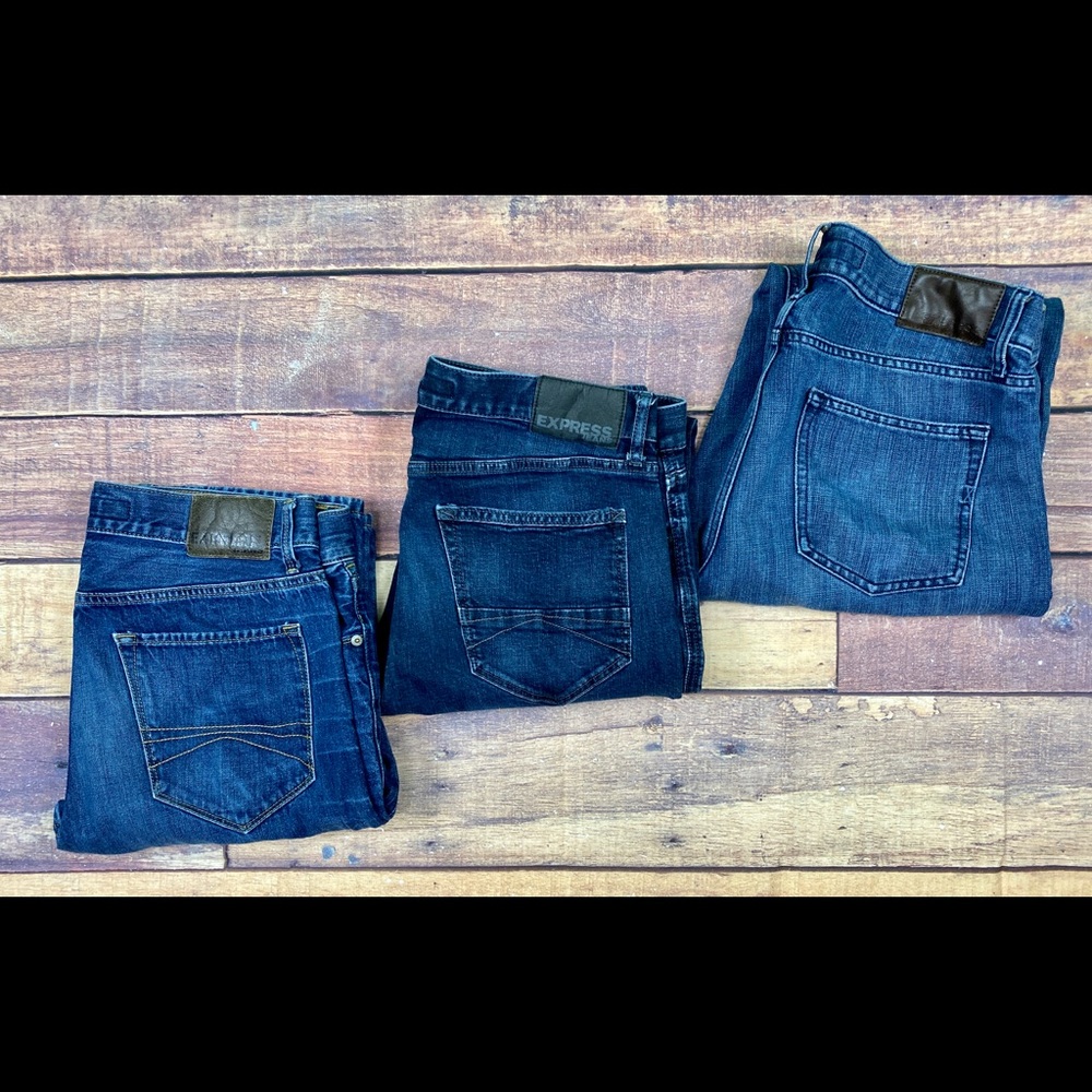 Lot of 3 express men’s Kingston jeans size 32X34